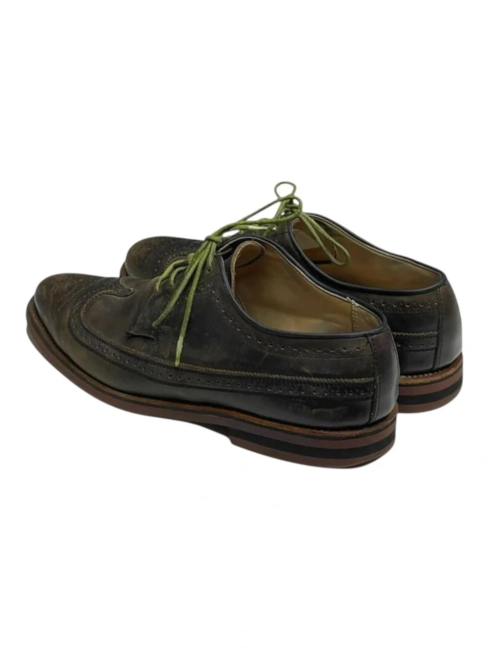 Scoop NYC x Walk Over 𖤐 Oxford Brogues Wingtips 𖤐 Olive Green 𖤐 9.5 𖤐 GQ Mag